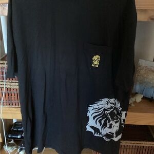 Black T-Shirt with Lion Graphic